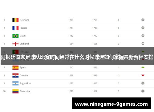 阿根廷国家足球队比赛时间通常在什么时候球迷如何掌握最新赛程安排
